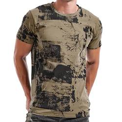 RONOMO Herren T-Shirt Street T-Shirt Qualität T-Shirt（FK Military Green XXL von RONOMO