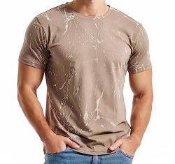 RONOMO Herren T-Shirt Street T-Shirt Qualität T-Shirt（SH Khaki L von RONOMO