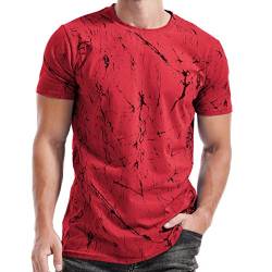 RONOMO Herren T-Shirt Street T-Shirt Qualität T-Shirt（SH Weinrot L von RONOMO