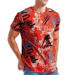 RONOMO Herren T-Shirt Street T-Shirt Qualität T-Shirt（TY Weinrot 4XL von RONOMO