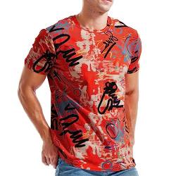 RONOMO Herren T-Shirt Street T-Shirt Qualität T-Shirt（TY Weinrot XXL von RONOMO