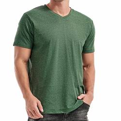 RONOMO Herren T-Shirt V-Ausschnitt T-Shirt（V01 Military Green XL von RONOMO