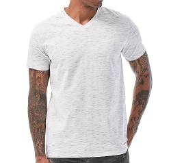 RONOMO Herren T-Shirt V-Ausschnitt T-Shirt（V01 Weiß XXXL von RONOMO