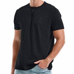 RONOMO Männer T-Shirt, Hochwertiges T-Shirt, Einfarbige T-Shirt, Mode T-Shirt (CSX Schwarz S) von RONOMO