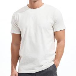 RONOMO Männer T-Shirt, Hochwertiges T-Shirt, Einfarbige T-Shirt, Mode T-Shirt (CSX Weiß M) von RONOMO