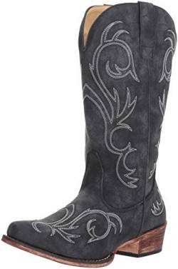 ROPER Damen Riley Cowboystiefel mit runder Zehenpartie Westernstiefel, Schwarz, 41 EU von ROPER