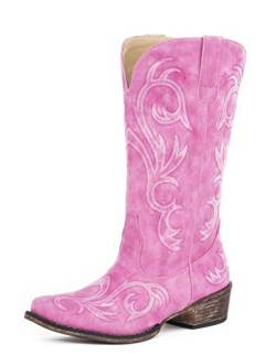 ROPER Damen Riley bestickte Cowboystiefel mit Snip Toe Westernstiefel, Pink, 41 EU von ROPER