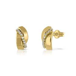 ROSA DI MANUEL Ohrringe aus Sterlingsilber, zertifiziert, für Mädchen/Damen, Sicherheitsverschluss, Maße 7 x 10 mm (1-8628), Sterling Gold von ROSA DI MANUEL