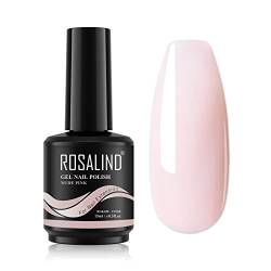 ROSALIND Aufbaugel für Gelnägel, Nackt Rosa 15ml Builder Stärkendes Gel, Nail Extension Gel Nagelgel für Nagelverlängerung Reparatur, UV/LED-Nagellack für Nagelstärkung, Nail Art von ROSALIND