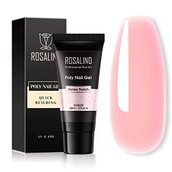 ROSALIND Rosa Poly Nail Gel, 60ML Art Acrylgel für Nägel, UV/LED Nagellack Gel Verlängerungskleber für Maniküre Reparatur Nagelverlängerung, Honey Peach von ROSALIND