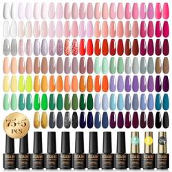 ROSALIND UV Nagellack Set, 80 Stück Mini Gel Nagellack Shellac Nagellack Weiß Rosa Nackt Rot Lila Grün Farbgel Gelnägel für Nagelstudio Design Starter Maniküre Geschenkset von ROSALIND