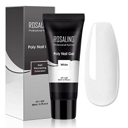 ROSALIND Weiß Poly Nägel Gel, White 80ml Nail Extension Gel, Quick Extension Building Acrylic Nagelgel Nagelverlängerung Nagel Gel für Anfänger Profis Salon Hause DIY von ROSALIND