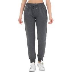 ROSS CAMP Jogginghose Damen - Sporthose Frauen Baumwolle, Trainingshose Fitness High Waist, Sweatpants Slim Fit Freizeithose Lang, Jogging Hose Laufhosen Modern Anthrazit/S von ROSS CAMP