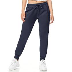 ROSS CAMP Jogginghose Damen - Sporthose Frauen Baumwolle, Trainingshose Fitness High Waist, Sweatpants Slim Fit Freizeithose Lang, Jogging Hose Laufhosen Modern Navy/L von ROSS CAMP