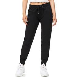 ROSS CAMP Jogginghose Damen - Sporthose Frauen Baumwolle, Trainingshose Fitness High Waist, Sweatpants Slim Fit Freizeithose Lang, Jogging Hose Laufhosen Modern Schwarz/L von ROSS CAMP