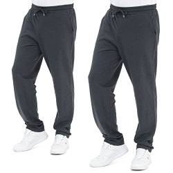 ROSS CAMP Jogginghose Herren – Sporthose Herren Lang Baumwolle, Freizeithose Trainingshose, Sport Hosen Männer, Sweatpants Jogger, Laufhose Baumwoll Breite Modern (Anthrazit, 2erPack, L) von ROSS CAMP