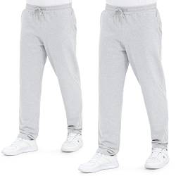 ROSS CAMP Jogginghose Herren – Sporthose Herren Lang Baumwolle, Freizeithose Trainingshose, Sport Hosen Männer, Sweatpants Jogger, Laufhose Baumwoll Breite Modern (Grau, 2erPack, L) von ROSS CAMP