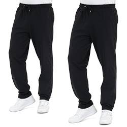 ROSS CAMP Jogginghose Herren – Sporthose Herren Lang Baumwolle, Freizeithose Trainingshose, Sport Hosen Männer, Sweatpants Jogger, Laufhose Baumwoll Breite Modern (Schwarz, 2erPack, 3XL) von ROSS CAMP