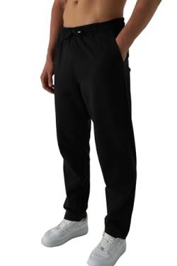 ROSS CAMP Jogginghose Herren – Sporthose Herren Lang Baumwolle, Freizeithose Trainingshose, Sport Hosen Männer, Sweatpants Jogger, Laufhose Baumwoll Breite Modern (Schwarz, L) von ROSS CAMP