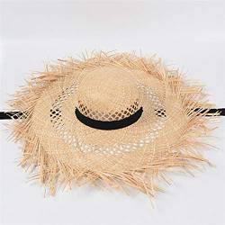 ROTAKUMA Große Strandhüte Für Frauen Breite Rand Sonnenhut Damen Hohl Atmungsaktiv Cooler Strohhut (Color : Beige) von ROTAKUMA