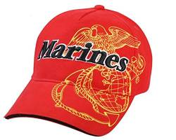 US Marines Baseball Cap USMC Insignia Globe Anchor Army Seals (Rot) von ROTHCO