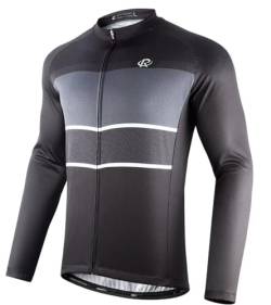 ROTTO Herren Radtrikot Fahrradtrikot Langarm Rennrad Trikot Einfache Linien Serie von ROTTO