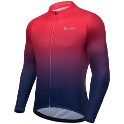 ROTTO Herren Radtrikot Fahrradtrikot Langarm Rennrad Trikot Farbverlauf Reihe von ROTTO