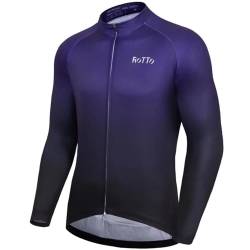 ROTTO Herren Radtrikot Fahrradtrikot Langarm Rennrad Trikot Farbverlauf Reihe von ROTTO