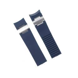 ROUHO 22 mm Gummi Uhrenarmband verstellbares Armband Ersatz Silikon Uhrenzubehör für Ul-yss-e Na-rdi-n 263 Marine Diver-Blau von ROUHO