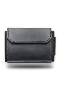 ROVET FIRST® Mini Bro Wallet - Kleiner Geldbeutel mit RFID-Schutz Karte und Zugband - Mini Geldbörse mit Münzfach - Kartenetui für Herren & Damen - Schlanke Brieftasche für Karten und Münzen aus Leder von ROVET FIRST