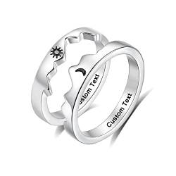 Boy Teen Girls Band Thanksgiving Men Bands Sterling Silver Personalized Ring Silver Senior Women Jewelry Engagement Customize Gift von ROWAWA