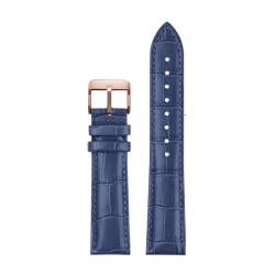 ROWCES Blaues Echtleder-Uhrenarmband, 14mm – 22mm, Ersatzarmband für Uhrenzubehör, 21mm von ROWCES