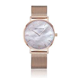 ROY AMBER - Icona Ocean White Mesh - Armbanduhr mit Edelstahl Armband und Saphirglas von ROY AMBER