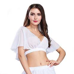 ROYAL SMEELA Bauchtanz Top Bauchtanz Oberteil Sexy Tanzkleidung Elegantes Top Mode Bauchtanz Kostüm Frauen üben Leistung Bonbonfarbene Chiffon Oberteile Übungs Kleidung kurzes Oberteil Sexy Tops von ROYAL SMEELA