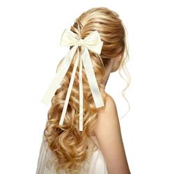 Elegante Haarspange mit Schleife für Damen, modisch, einfarbig, mit Schleife, Haarspangen für Mädchen, Pferdeschwanz-Clip, Haar-Accessoire von ROYALEAD