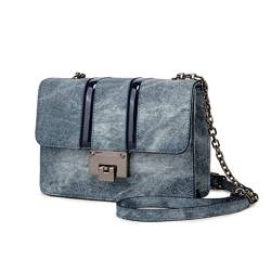 ROYALFAIR Kleine Denim-Geldbörse für Damen Kleine Umhängetasche Handtasche Clutch für Teenager-Mädchen (Dunkelblau) von ROYALFAIR