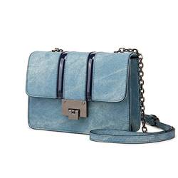 ROYALFAIR Kleine Denim-Geldbörse für Damen Kleine Umhängetasche Handtasche Clutch für Teenager-Mädchen (Hellblau) von ROYALFAIR