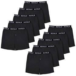 ROYALZ 10er Pack Boxershorts American Style Comfort Weit für Herren Jungen Unterhosen klassisch 100% Baumwolle Weich Locker 10 Set Männer Unterwäsche, Farbe:5 x Navy Blau / 5 x Dunkelgrau, Größe:S von ROYALZ