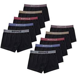 ROYALZ 10er Pack Boxershorts Herren 'Lifestyle' Männer Unterhosen breiter Bund Unterwäsche, 10 Set (95% Baumwolle / 5% Elasthan), Farbe:Set 044 (10er Pack - Mehrfarbig), Größe:XL von ROYALZ