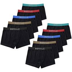 ROYALZ 10er Pack Boxershorts Herren 'Lifestyle' Männer Unterhosen breiter Bund Unterwäsche, 10 Set (95% Baumwolle / 5% Elasthan), Farbe:Set 045 (10er Pack - Mehrfarbig), Größe:S von ROYALZ