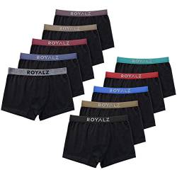 ROYALZ 10er Pack Boxershorts Herren 'Lifestyle' Männer Unterhosen breiter Bund Unterwäsche, 10 Set (95% Baumwolle / 5% Elasthan), Farbe:Set 046 (10er Pack - Mehrfarbig), Größe:L von ROYALZ