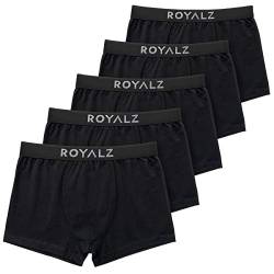 ROYALZ 5er Pack Boxershorts Herren 'Lifestyle' Männer Unterhosen breiter Bund atmungsaktive Unterwäsche Men 5 Set (95% Baumwolle / 5% Elasthan), Farbe:Schwarz, Größe:S von ROYALZ