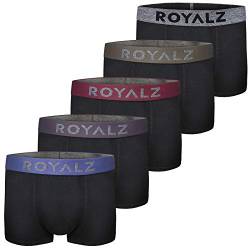 ROYALZ 5er Pack Moderne Boxershorts Herren mit Extra Breiten Bund (95% Baumwolle / 5% Elasthan), Farbe:Set 034 (5er Pack - Mehrfarbig), Größe:L von ROYALZ