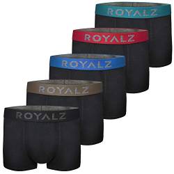 ROYALZ 5er Pack Moderne Boxershorts Herren mit Extra Breiten Bund (95% Baumwolle / 5% Elasthan), Farbe:Set 035 (5er Pack - Mehrfarbig), Größe:XL von ROYALZ