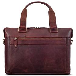 ROYALZ 'Atlanta' Laptop Umhängetasche Herren 15,6 Zoll Cognac braun Notebook Ledertasche Businesstasche Groß Vintage Look Messenger Bag, Farbe:Roma Cognac Braun von ROYALZ