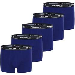 ROYALZ Boxershorts 5er Pack Herren Boxer Retro Shorts Unterhosen Set Trunk Unterwäsche klassisch (95% Baumwolle 5% Elasthan), Farbe:Blau, Größe:M von ROYALZ
