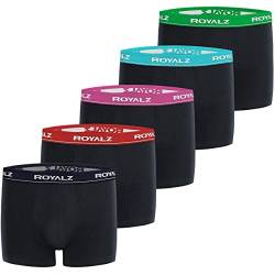 ROYALZ Boxershorts 5er Pack Herren Boxer Retro Shorts Unterhosen Set Trunk Unterwäsche klassisch (95% Baumwolle 5% Elasthan), Größe:S, Farbe:Set 001 (5er Pack - Mehrfarbig) von ROYALZ