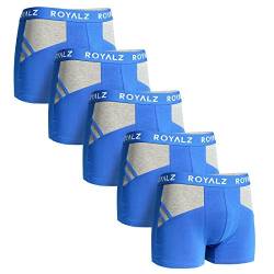 ROYALZ Boxershorts Herren Unterhosen 5er Pack sportliches-modernes Sportiv Design, 5er Set (95% Baumwolle / 5% Elasthan), Größe:XL, Farbe:5 Blau/Grau von ROYALZ