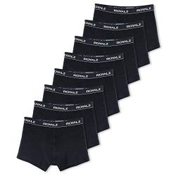 ROYALZ Boxershorts Herren Unterhosen 8er Pack Unterwäsche nahtlos für Sport und Freizeit, 8er Pack (95% Baumwolle / 5% Elasthan), Größe:XL, Farbe:8 x Schwarz von ROYALZ