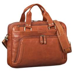 ROYALZ 'Chicago' Leder Umhängetasche Herren Laptoptasche 15,6 Zoll Messenger Bag Ledertasche groß Aktentasche Vintage Businesstasche, Farbe:Texas Braun von ROYALZ